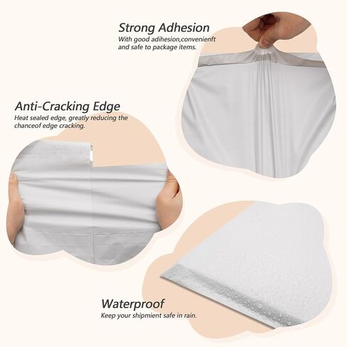 Vapulcio Newest Super-light Gray Alloy Poly Mailers 12x15.5 Inch 50 Pcs, Waterproof and Tear-resistant Mailers Poly Bags with Metallocene, Strong Toughness Metal Shipping Bags for Small Business in Saudi Arabia