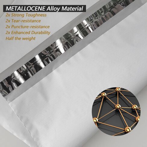 Vapulcio Newest Super-light Gray Alloy Poly Mailers 12x15.5 Inch 50 Pcs, Waterproof and Tear-resistant Mailers Poly Bags with Metallocene, Strong Toughness Metal Shipping Bags for Small Business in Saudi Arabia