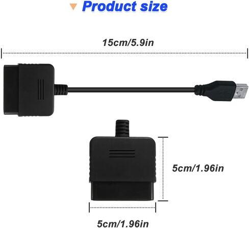 DKARDU لوحدة تحكم PS2 إلى كابل محول محول USB، لبلاي ستيشن 2/3 أنثى التوصيل إلى USB 2.0 ذكر محول محول سلك لPS1/لوحدة تحكم PS2 لوحة ألعاب لوحدة تحكم PS3/الكمبيوتر (2 قطعة) in Saudi Arabia