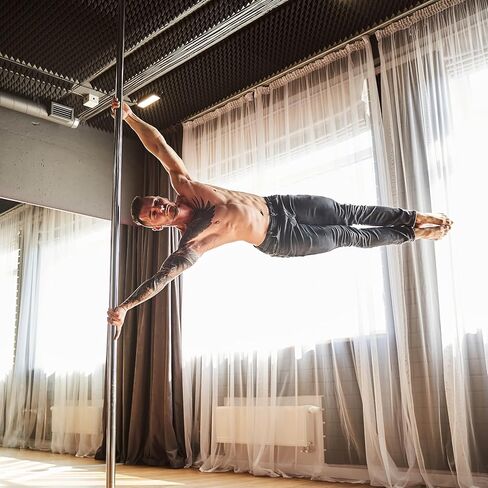 عمود رقص احترافي من VEVOR، طقم عمود رقص ثابت دوار، عمود محمول قابل للإزالة، عمود من الفولاذ المقاوم للصدأ شديد التحمل، عمود لياقة بدنية قابل للتعديل للارتفاع، لممارسة التمارين الرياضية في النادي المنزلي in Kuwait