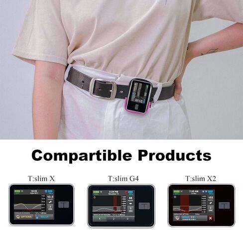 حقيبة مضخة الأنسولين Beautyflier لـ Tandem T: Slim X2، حامل مضخة الأنسولين متوافق مع T: Slim/T: Slim G4، حقيبة تخزين مضخة الأنسولين مع مشبك حزام، ملحقات مضخة ليس من السهل السقوط والكسر (وردي فاقع) in Kuwait