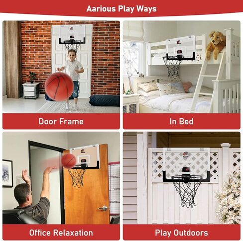 طوق كرة سلة صغير، طوق كرة سلة CYFIE داخلي مع 3 كرات، طوق كرة سلة فوق الباب مع لوحة نتائج إلكترونية للأطفال البالغين، مناسب للداخل/الخارج/حمام السباحة/الباب in Kuwait