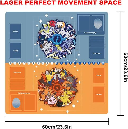 DTCG playmat for Digimon Playmat 2 Player Duel Mat Gaming Competition Pad Mat Card Binder Deck 60 * 60CM 23.6x23.6in in Saudi Arabia