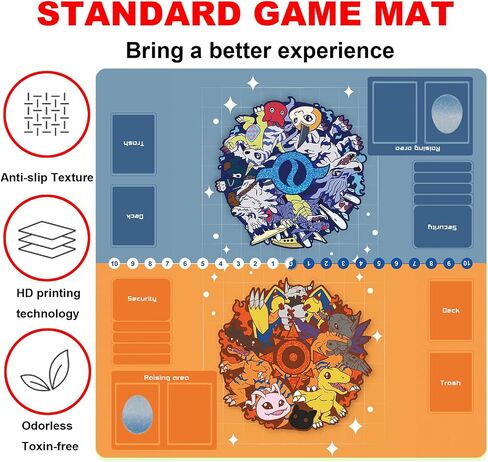 DTCG playmat for Digimon Playmat 2 Player Duel Mat Gaming Competition Pad Mat Card Binder Deck 60 * 60CM 23.6x23.6in in Saudi Arabia
