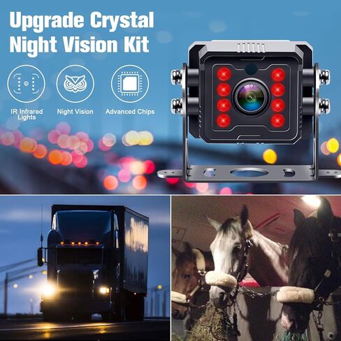 DoHonest RV Backup Camera Systems HD 1080P 7" Monitor 2 Rear View Cameras Kit for Truck Trailer Camper 5th Wheel Easy Installation Night Vision Waterproof P13 in Kuwait