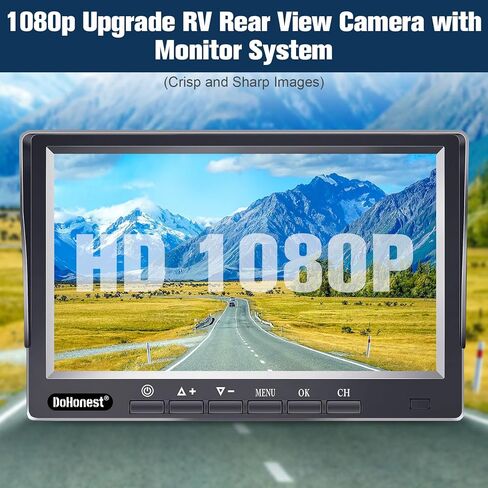 DoHonest RV Backup Camera Systems HD 1080P 7" Monitor 2 Rear View Cameras Kit for Truck Trailer Camper 5th Wheel Easy Installation Night Vision Waterproof P13 in Kuwait