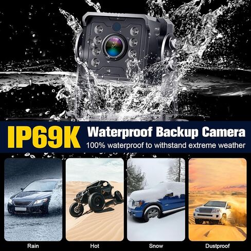 DoHonest RV Backup Camera Systems HD 1080P 7" Monitor 2 Rear View Cameras Kit for Truck Trailer Camper 5th Wheel Easy Installation Night Vision Waterproof P13 in Kuwait