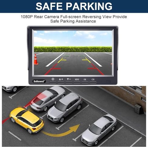 DoHonest RV Backup Camera Systems HD 1080P 7" Monitor 2 Rear View Cameras Kit for Truck Trailer Camper 5th Wheel Easy Installation Night Vision Waterproof P13 in Kuwait