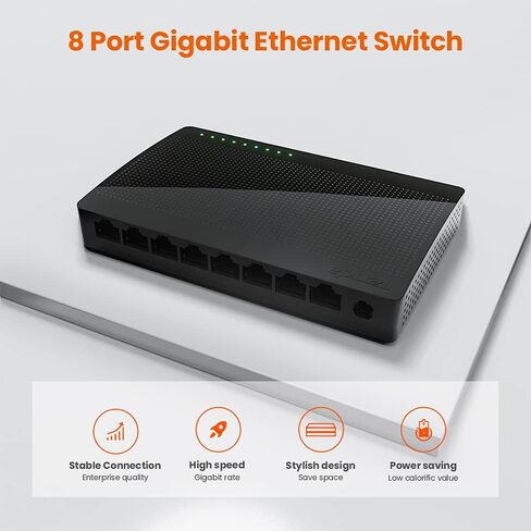 Tenda SG105، محول جيجابت بـ 5 منافذ، محول إيثرنت غير مُدار، موزع إيثرنت للمكتب، التوصيل والتشغيل، حافظة بلاستيكية، سطح المكتب/التثبيت على الحائط، هادئ بدون مروحة، حماية محدودة مدى الحياة in Kuwait