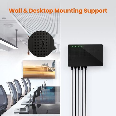Tenda SG105، محول جيجابت بـ 5 منافذ، محول إيثرنت غير مُدار، موزع إيثرنت للمكتب، التوصيل والتشغيل، حافظة بلاستيكية، سطح المكتب/التثبيت على الحائط، هادئ بدون مروحة، حماية محدودة مدى الحياة in Kuwait