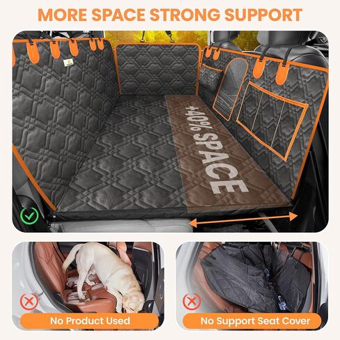 Back Seat Extender for Dogs, Dog Car Seat Cover with Hard Bottom, Dog Car Seat Bed, Waterproof Dog Hammock for Car, Pet Backseat Protector with Mesh Window, Storage Pocket for Car, SUV, Truck in Saudi Arabia