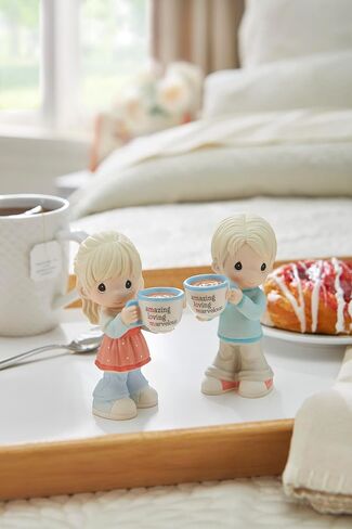 Precious Moments Little Boy Figurine for Mom | Mom, You’re Amazing Blonde Boy Bisque Porcelain Figurine Moms Birthday | Hand-Painted in Saudi Arabia