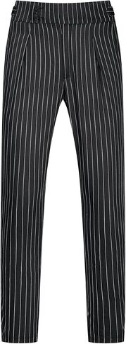 Lars Amadeus Striped Tapered Pants for Men's Pleated Front Formal Dress Pants in Saudi Arabia