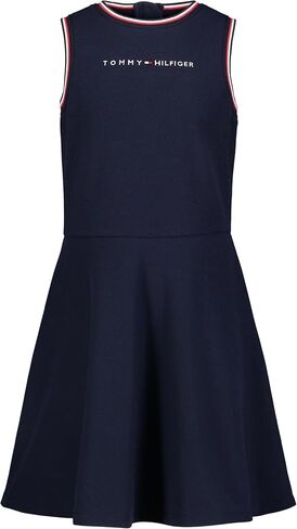 Tommy Hilfiger Girls' Sleeveless Fit and Flare Dress with Signature Stripe in Saudi Arabia