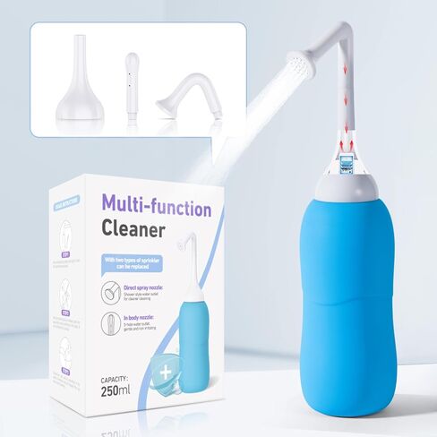 Riselaly Peri Bottle Postpartum Essentials with 2 Interchangeable Spray Heads, Portable Bidet for Women, Anti Backflow Enema Connected to Shower Hole, Anal Douche for Women, Douches for Men in Saudi Arabia