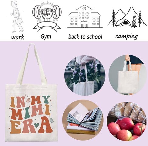 ENSIANTH Mimi Shopping Bag Mimi To Be Gift In My Mimi Era Mother’s Day Gift Best Mimi Ever Grandma Handle Bag Mimi Life Gift in Saudi Arabia
