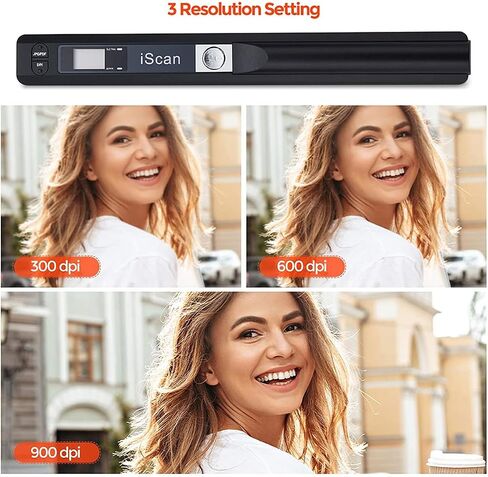 Portable Photo Scanner for A4 Documents,Handheld sanner for Business,Books, Receipt,Pictures up to 900 DPI, Uploads Images to Computer Via USB Cable, No Driver,Support JPG/PDF Format in Saudi Arabia