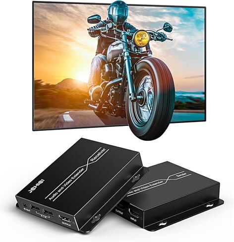 موسع JCHICI HDMI KVM يصل إلى 150 م - 250 م (500 قدم - 820 قدم)، موسع HDMI فوق Cat5e/6 مع وظيفة الحلقة، HD 1080P@60HZ، دعم لوحة مفاتيح USB والتحكم بالأشعة تحت الحمراء in Kuwait