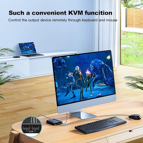 موسع JCHICI HDMI KVM يصل إلى 150 م - 250 م (500 قدم - 820 قدم)، موسع HDMI فوق Cat5e/6 مع وظيفة الحلقة، HD 1080P@60HZ، دعم لوحة مفاتيح USB والتحكم بالأشعة تحت الحمراء in Kuwait