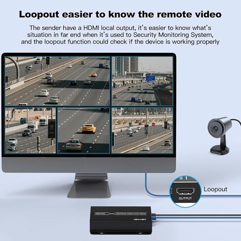 موسع JCHICI HDMI KVM يصل إلى 150 م - 250 م (500 قدم - 820 قدم)، موسع HDMI فوق Cat5e/6 مع وظيفة الحلقة، HD 1080P@60HZ، دعم لوحة مفاتيح USB والتحكم بالأشعة تحت الحمراء in Kuwait