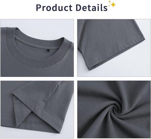 Men's Oversized T-Shirts Heavyweight Cotton Tee Crew Neck Short Sleeve T Shirts Loose Fit Basic Essential Soft Classic Tees in Saudi Arabia