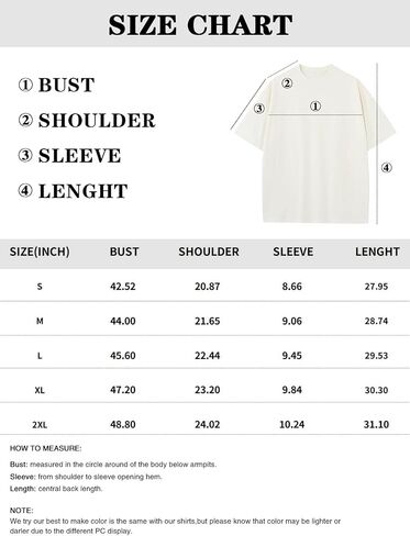 Men's Oversized T-Shirts Heavyweight Cotton Tee Crew Neck Short Sleeve T Shirts Loose Fit Basic Essential Soft Classic Tees in Saudi Arabia