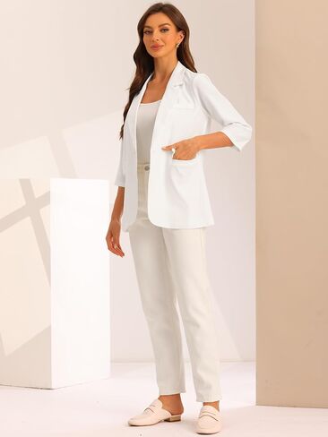 Allegra K Work Office 3/4 Sleeve Business Casual Outfits Blazers for Women's Lapel Collar Dressy Casual Suit Jacket in Saudi Arabia