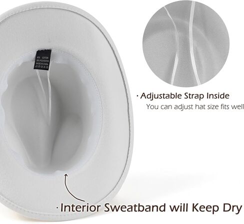 EOGIMI Men Women Western Cowboy Hat Classic Roll Up Cowgirl Hats with Buckle Belt in Kuwait