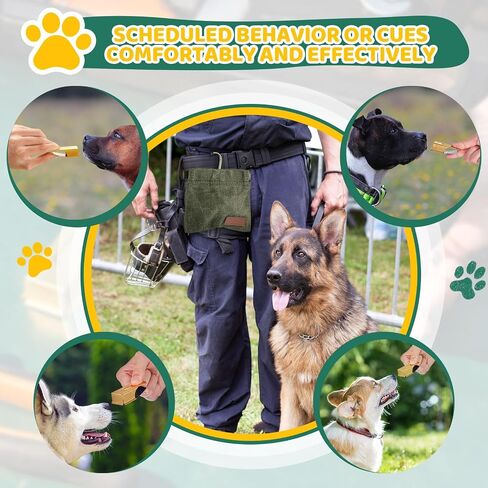 Flutesan 3 Pcs Dog Treat Pouch Training Kit Include 2 Training Clicker Brass Dog Clicker and Dog Treat Pouch Treat Pouches with Clip for Pet Training for Puppy Cats Trainer Pet Owners in Saudi Arabia