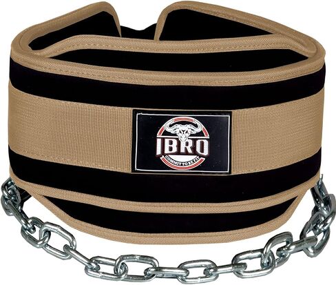 IBRO Advanced Fitness Dipping Belt with heavy Duty Long Steel Chain | Weighted Dips, Pullups, Bodybuilding, Weight Lifting | Neoprene Waist Support | for Men and Women in Saudi Arabia