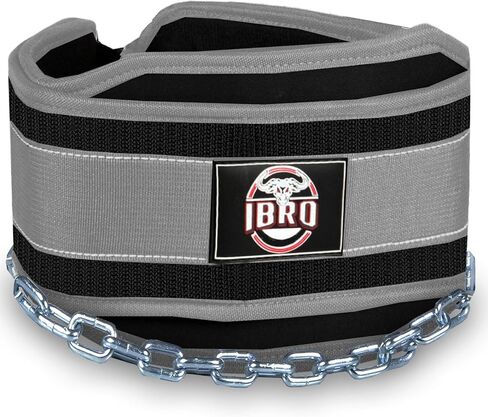 IBRO Advanced Fitness Dipping Belt with heavy Duty Long Steel Chain | Weighted Dips, Pullups, Bodybuilding, Weight Lifting | Neoprene Waist Support | for Men and Women in Saudi Arabia