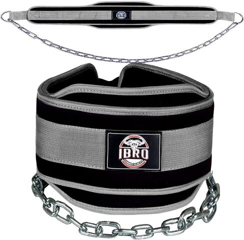 IBRO Advanced Fitness Dipping Belt with heavy Duty Long Steel Chain | Weighted Dips, Pullups, Bodybuilding, Weight Lifting | Neoprene Waist Support | for Men and Women in Saudi Arabia