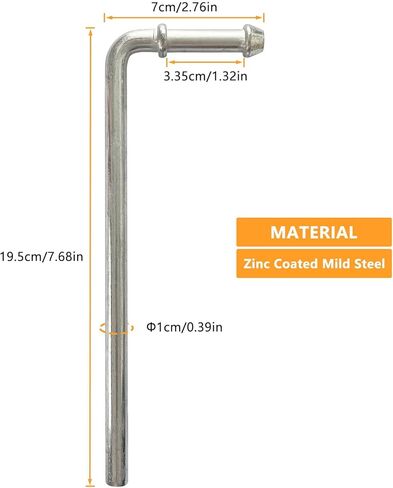 90° Bend Exhaust Hangers Universal Weld on Rod Zinc Plated Steel 2 Pack in Kuwait