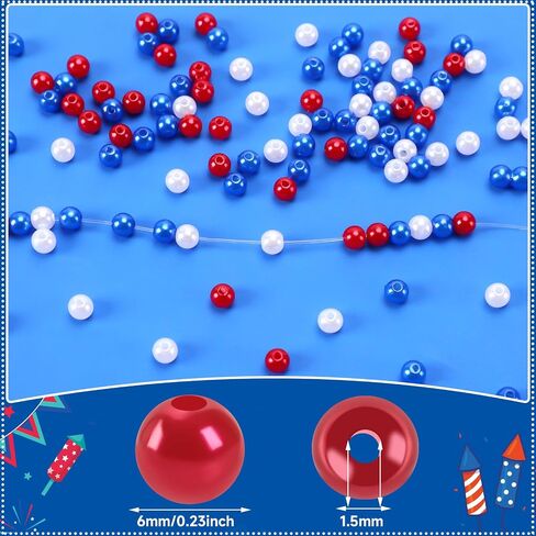 UPINS 1200Pcs Christmas Pearl Beads, Red Green White Round 8 mm Pearl Beads for Jewelry Making Xmas Holiday Party Decoration Necklace Bracelets Earrings Hair Beads DIY Ornament Kit in Saudi Arabia