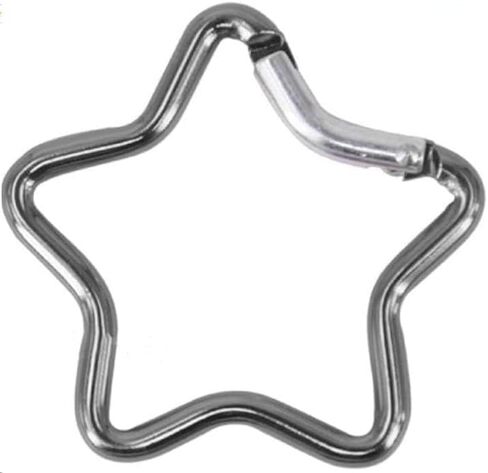 2Pcs Silver Heavy Duty Locking Hook for Camping Fishing Hiking Traveling Aluminum Alloy Carabiner Clip Star Shape Climbing Buckle Non Slip Rubber Pad，Outdoor Recreation Carabiners and Quickdraws in Saudi Arabia