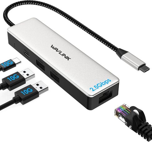 Wavlink USB C to Ethernet Adapter 2.5G Gbps, 2024 New USB C Hub with RJ45 Gigabit, Compatible with MacBook Pro, iPad Pro, Dell XPS, Surface Laptops, Chromebook in Saudi Arabia