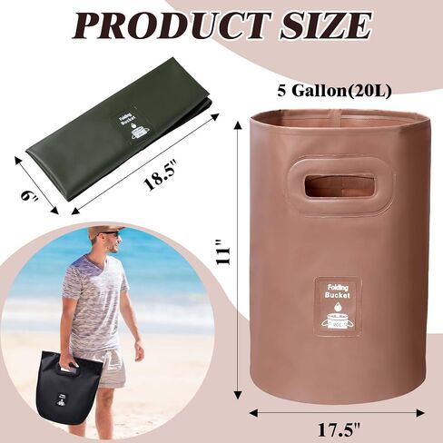 Qinyoung 3 Pack Collapsible Bucket 5 Gallon (20L) Collapsible Wash Basin Folding Water Container with Integrated Handle for Outdoor Travelling Camping Fishing Gardening Car Washing, 3 Colors in Saudi Arabia