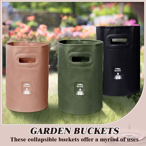 Qinyoung 3 Pack Collapsible Bucket 5 Gallon (20L) Collapsible Wash Basin Folding Water Container with Integrated Handle for Outdoor Travelling Camping Fishing Gardening Car Washing, 3 Colors in Saudi Arabia
