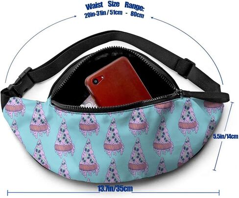 Tropical Blue Leaf Casual Fanny Waist Pack For Men Women Adjustable Belt Waist Bag For Traveling Hiking Cycling Running Festival Rave in Saudi Arabia
