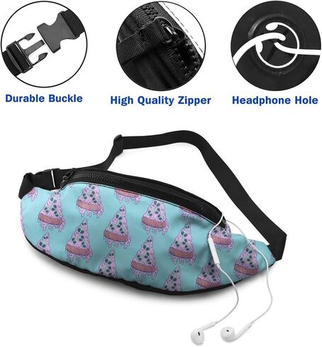 Tropical Blue Leaf Casual Fanny Waist Pack For Men Women Adjustable Belt Waist Bag For Traveling Hiking Cycling Running Festival Rave in Saudi Arabia