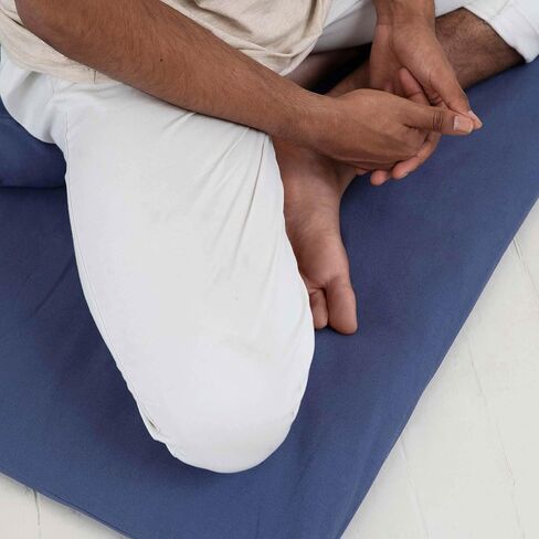 Basaho Zabuton Meditation Mat | Certified Organic Cotton Meditation Floor Mat | Yoga Meditation Mat Padded with Recycled Fibre Filling | Machine Washable Cover | Square Meditation Mat in Saudi Arabia