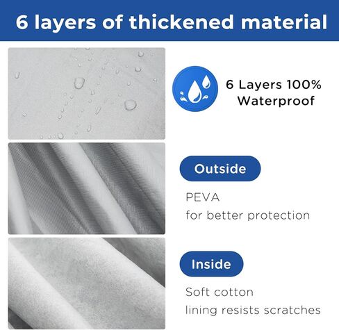 K-Musculo Truck Cover Waterproof All Weather, Heavy Duty Outdoor Pickup Cover Anti-UV Rain Protection, Universal Fit F-150, RAM 1500 Etc.(Length Up to 210 inch) M. in Kuwait