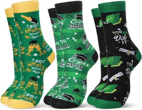 Maiteenly 3 Pairs Novelty Graduation Gifts Socks Class of 2024 Socks Unisex Congrats Grad Socks for Graduates Gift Him Her in Saudi Arabia
