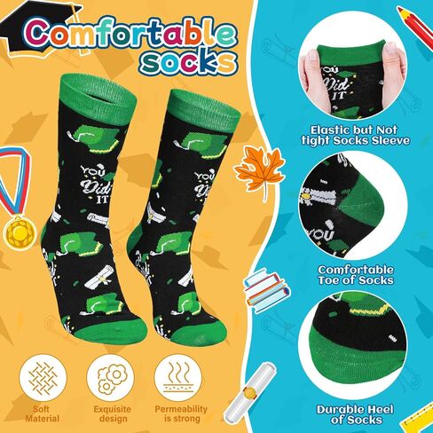 Maiteenly 3 Pairs Novelty Graduation Gifts Socks Class of 2024 Socks Unisex Congrats Grad Socks for Graduates Gift Him Her in Saudi Arabia