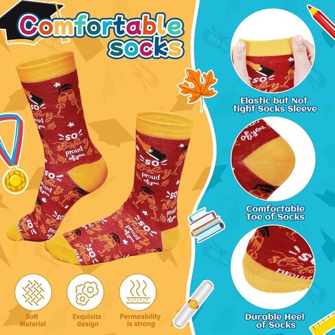 Maiteenly 3 Pairs Novelty Graduation Gifts Socks Class of 2024 Socks Unisex Congrats Grad Socks for Graduates Gift Him Her in Saudi Arabia