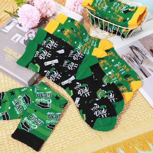Maiteenly 3 Pairs Novelty Graduation Gifts Socks Class of 2024 Socks Unisex Congrats Grad Socks for Graduates Gift Him Her in Saudi Arabia
