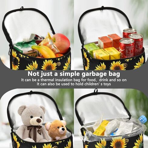 ALAZA Funny Skull Halloween Waterproof Car Trash Can with Lid Cute Car Organizer Bin Insulated Cooler Bag for Back/Front Seat in Saudi Arabia