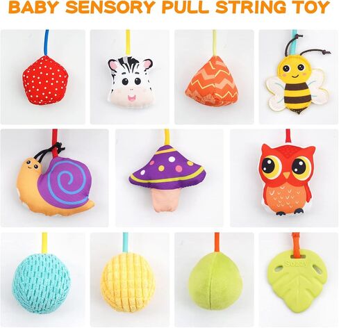 Sensory Toys for Toddlers 1-3,Montessori Toys for 1 Year Old,Baby Pull String Activity Toy, Toddler Fine Motor Skills Stroller Toys,Hanging Infant Travle Toys for 18 Months Girls Boys Gife (steamship) in Saudi Arabia