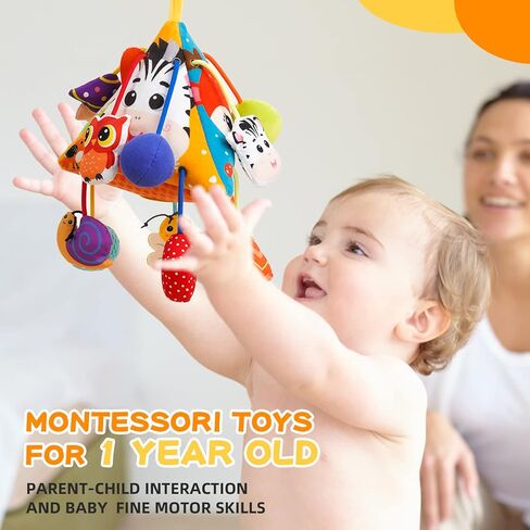 Sensory Toys for Toddlers 1-3,Montessori Toys for 1 Year Old,Baby Pull String Activity Toy, Toddler Fine Motor Skills Stroller Toys,Hanging Infant Travle Toys for 18 Months Girls Boys Gife (steamship) in Saudi Arabia