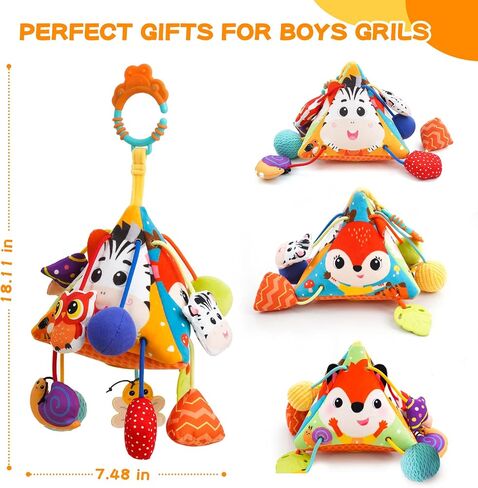 Sensory Toys for Toddlers 1-3,Montessori Toys for 1 Year Old,Baby Pull String Activity Toy, Toddler Fine Motor Skills Stroller Toys,Hanging Infant Travle Toys for 18 Months Girls Boys Gife (steamship) in Saudi Arabia